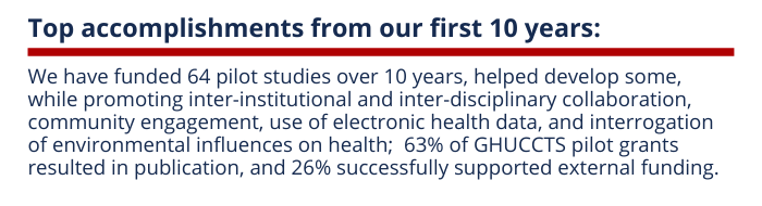 Summary of PCTS's top accomplishments from the past 10 years
